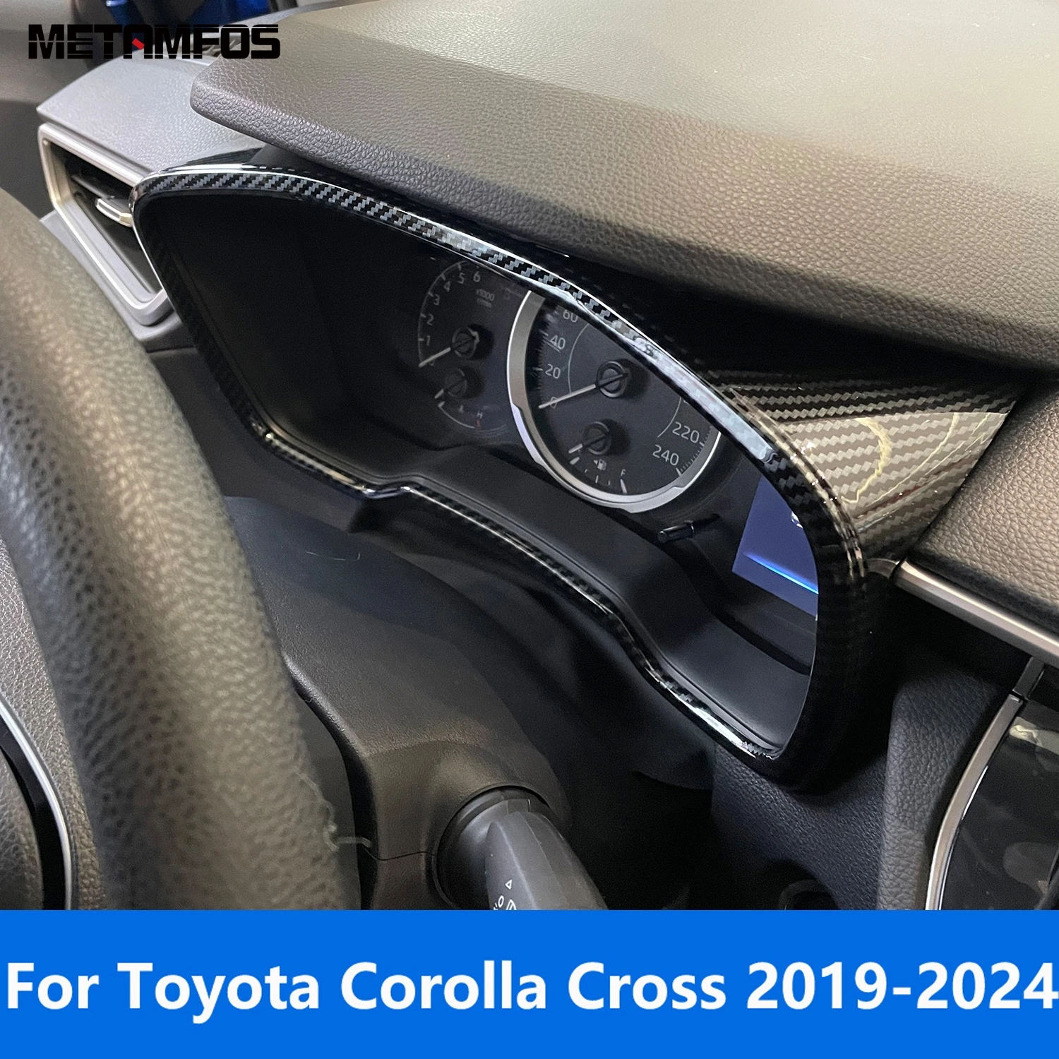 

Аксессуары для Toyota Corolla Cross 2019-2022 2023 2024, внутренняя отделка из углеродного волокна, приборная панель, рамка, отделка, Стайлинг автомобиля