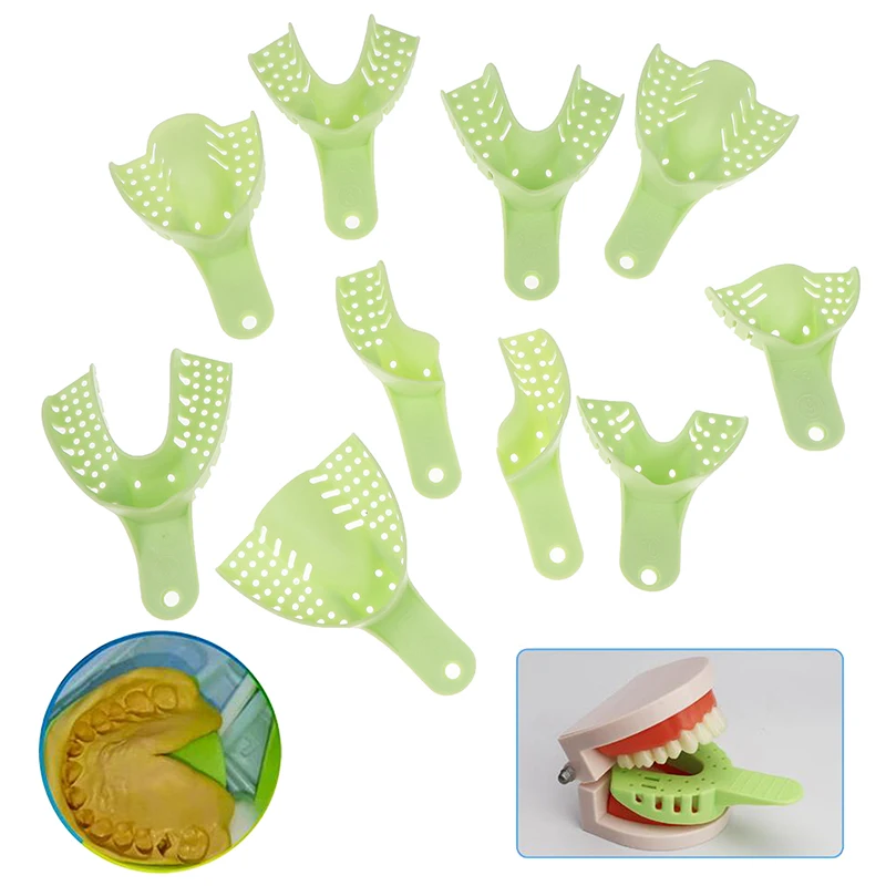 Dental Impression Plastic Tray S/M/L Dental Implant Tray Full Mouth Removable Partial Mold Tray Easy To Fold