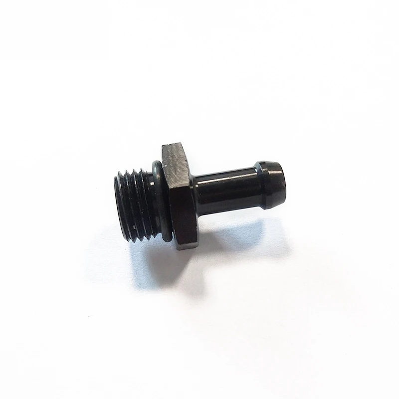 Black Aluminum AN6 ORB 5/16 Hose Barb Adapter Fitting For Fuel Pump Fuel Pressure Regulator Fitting