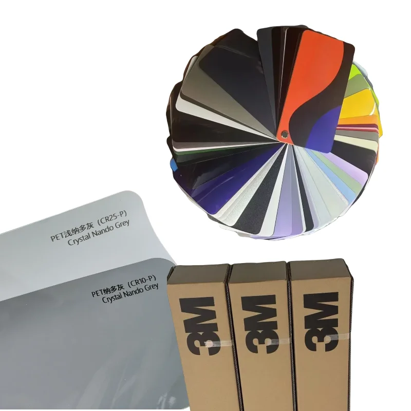 

1.52X17M 3M Crytal Nando Grey Vinyl Car Wrap Film Self Adhesive Air Release Color Change for Auto Motorcycle Easy Remove Durable