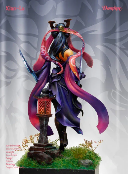 Ratio 75mm (1:24) figura de resina modelo Kit Xian Lu mujer Guerrero sin montar sin pintar estatua en miniatura