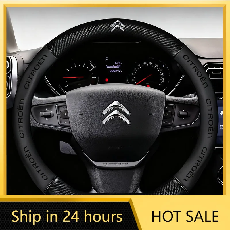 

Car Sticker Car Steering Wheel Cover Napa Leather Steering-Wheel Cover For Citroen C1 C2 C4 C5 C3 C4L C8 Berlingo Xsara Picasso