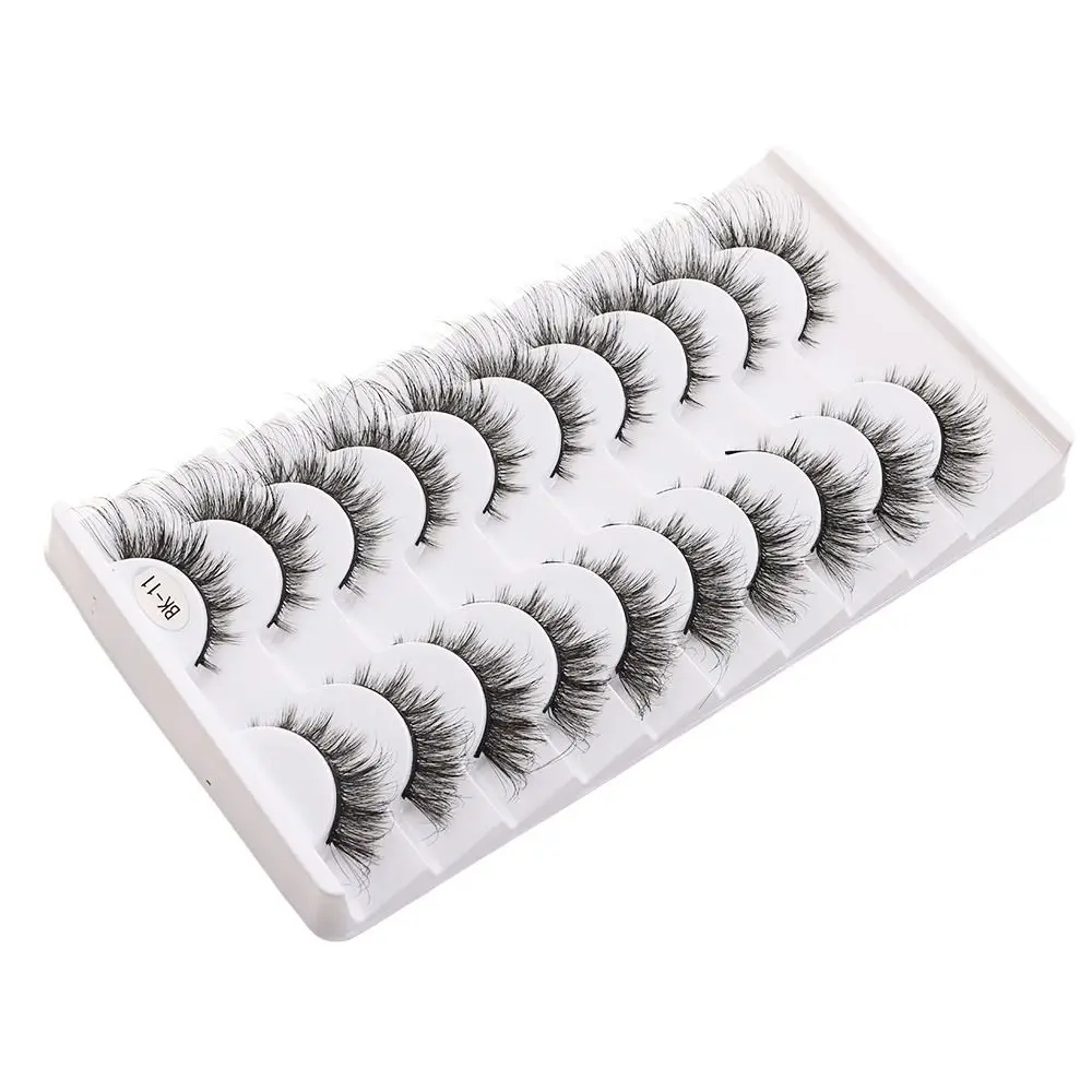 Faux cils entiers naturels et épais faits à la main, effet 3D en vison synthétique, longs et volumineux, sans cruauté, extension de cils