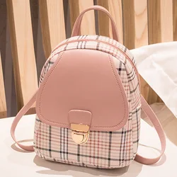 Mini mochila crossbody saco para adolescente menina xadrez mulheres ombro bolsa de telefone estilo coreano nova moda feminina 2022