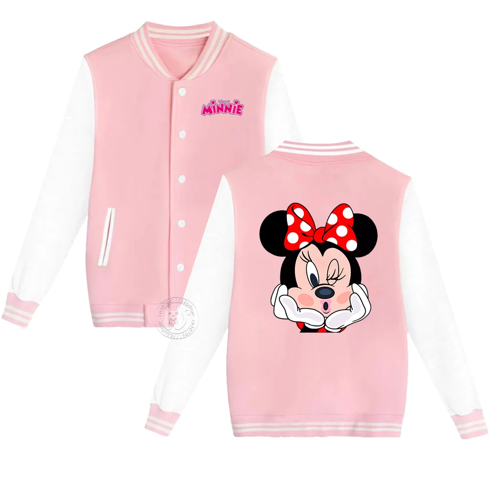 Disney sells cute Minnie cartoon printed children\'s Fall/Winter Boys and girls casual and comfortable cardigan baseball uniform