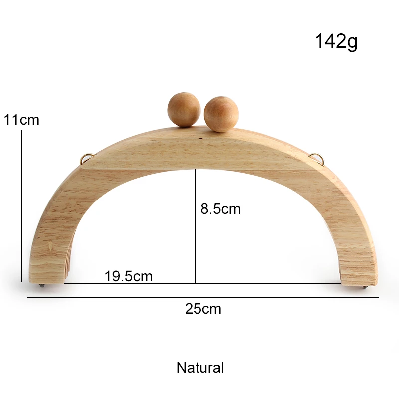 8 10 11.5 CM Arch Shape Solid Wood Handles For Women Purse Handbag Shoulder Portable Bags Woven Handle Ring Handmade Accessories