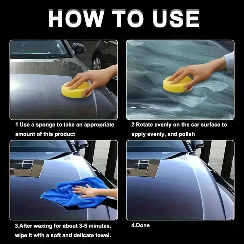 검정색 자동차 왁스 - 자동차 스크래치 제거제 페인트 관리 도구 자동 소용돌이 제거제 스크래치 수리 연마 자동