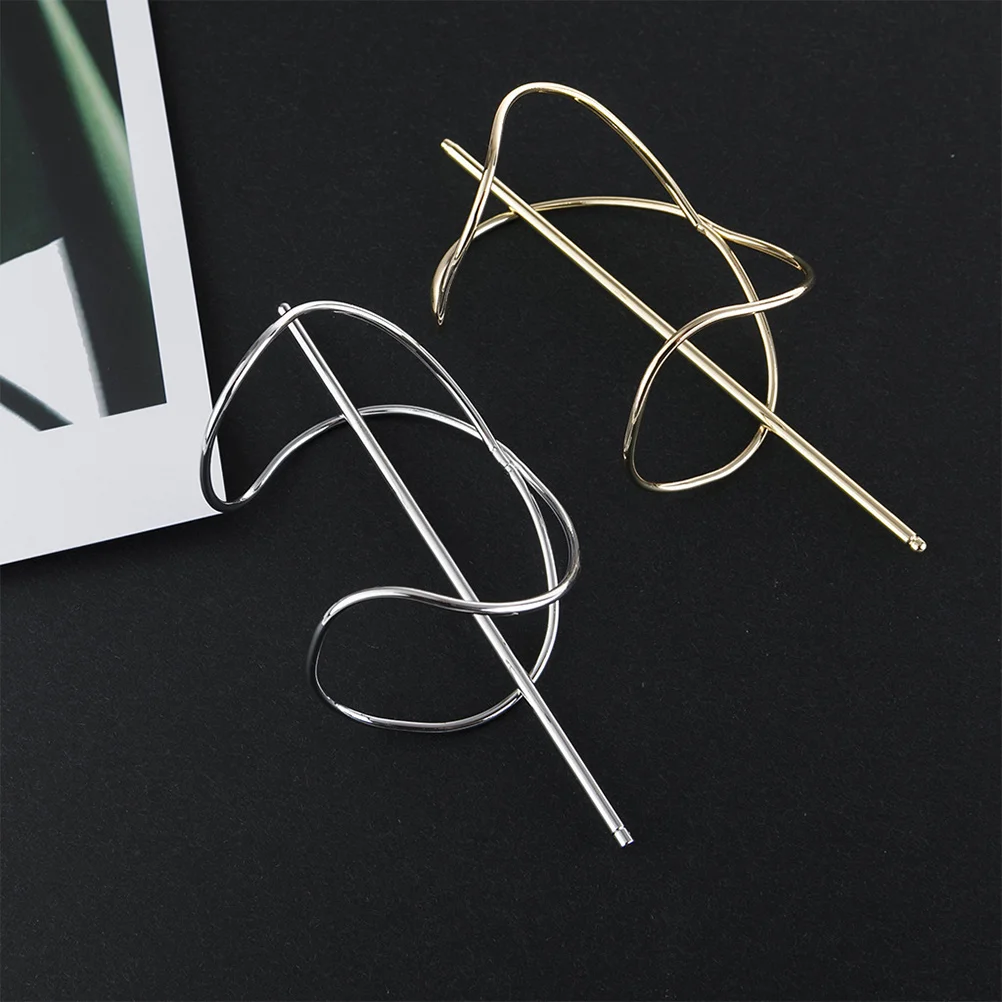 

2Pcs Metal Hair Accessories Classic Simple Color Match Hairstyles Vintage Hair Clips Bun Holder Anti Slip Pins Alloy Women