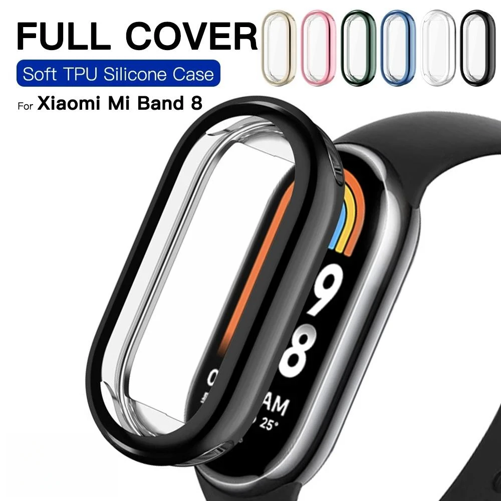 Protective Case For Xiaomi Mi Band 8 Screen Protector Full Cover XioMi Band8 Soft TPU Cover