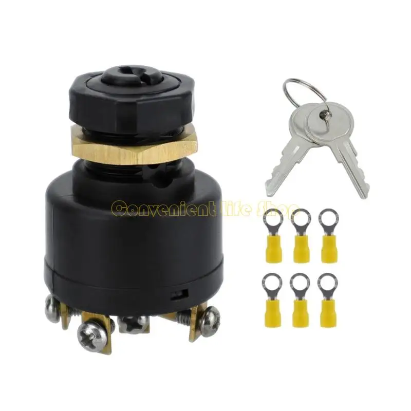 

L1EE 6 Terminal 12V Universal Car Boats Motorcycle Ignition Starter Switches 3 Position With 2 Key Ignition Switches