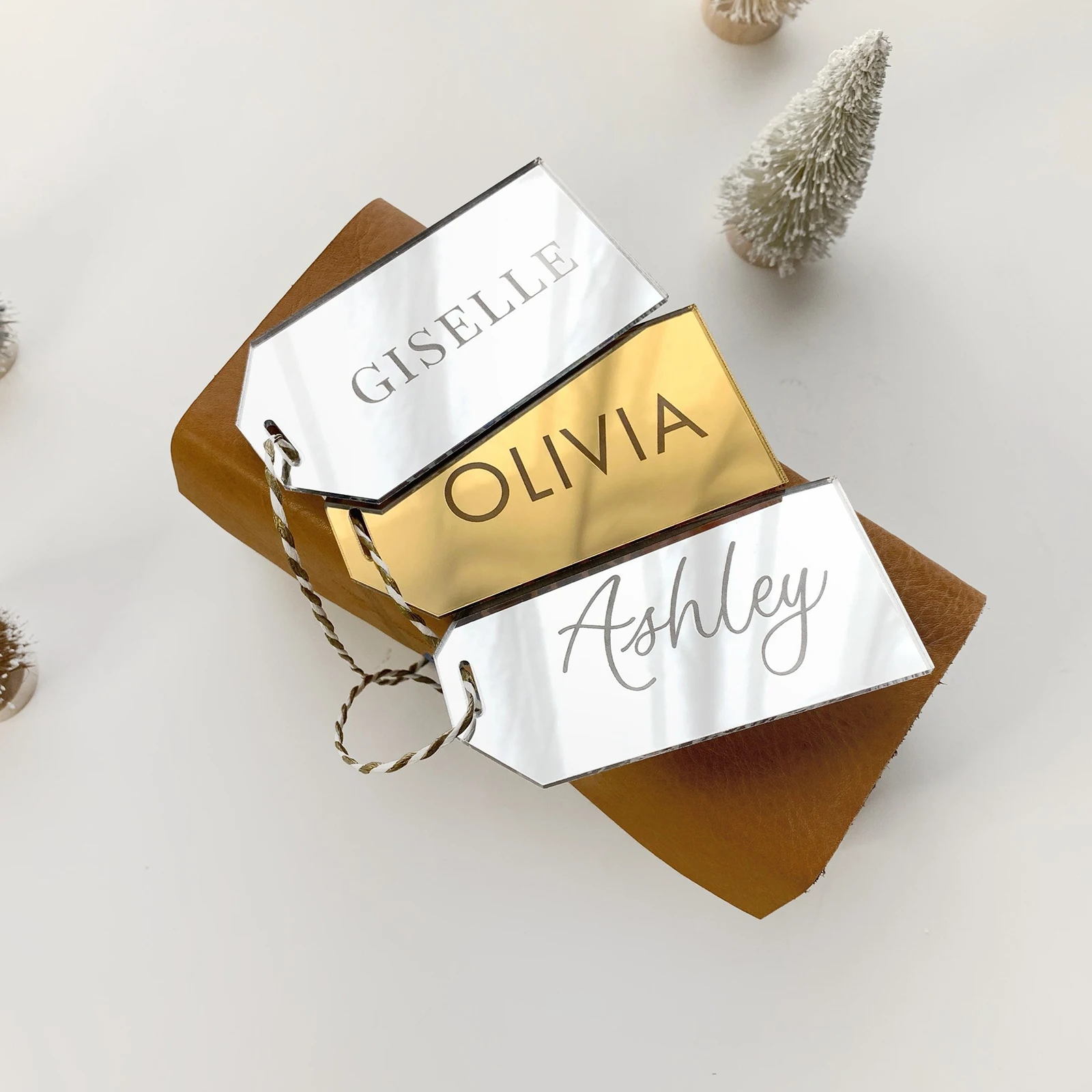 Blank Acrylic Wedding Place Card Gold/Silver Name Sign Gift Tag Luggage Tag for Handwritten Party Seat Escort Card DIY Project