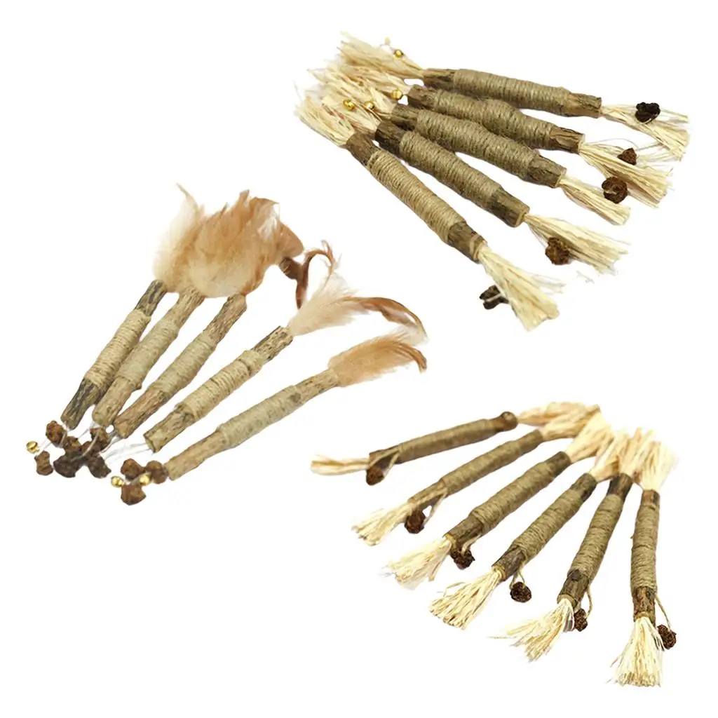 5Pcs Catnip Toys Chew Sticks Cleaning Make The Cat Supplies Cleaning Toy for Molar All Ages Cats