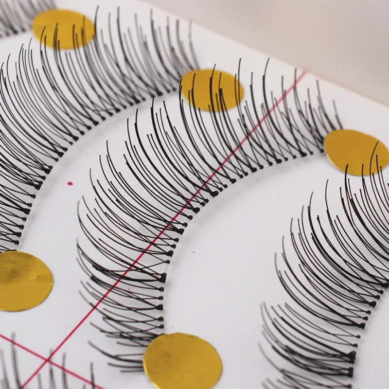 10Pair Makeup False Eyelashes Natural Long Handmade Fluffy Handmade Training Lashes Fake Lashes Extension Makeup Tool Lashes