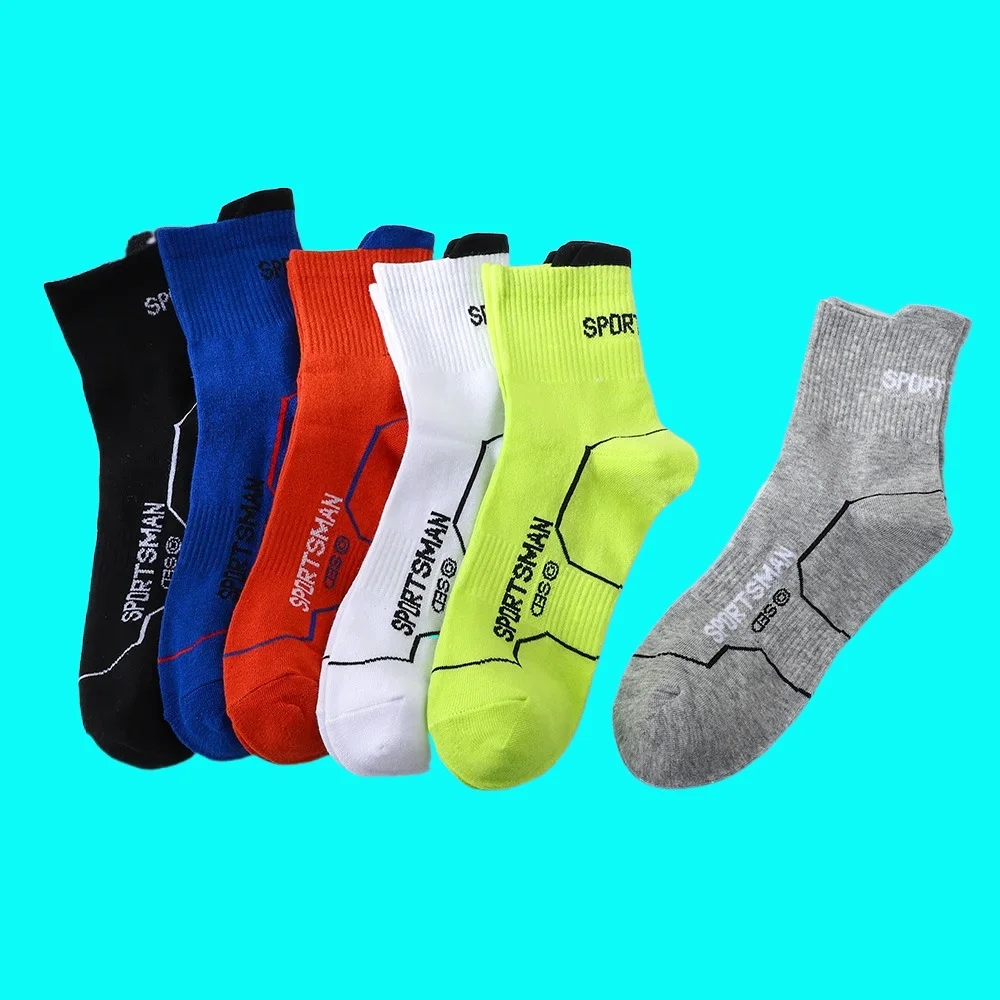 

5 Pairs High Quality Men's Mid-calf Sports Socks Men's Running Cycling Fitness Socks Sweat-Absorbent Deodorant Men Cotton Socks