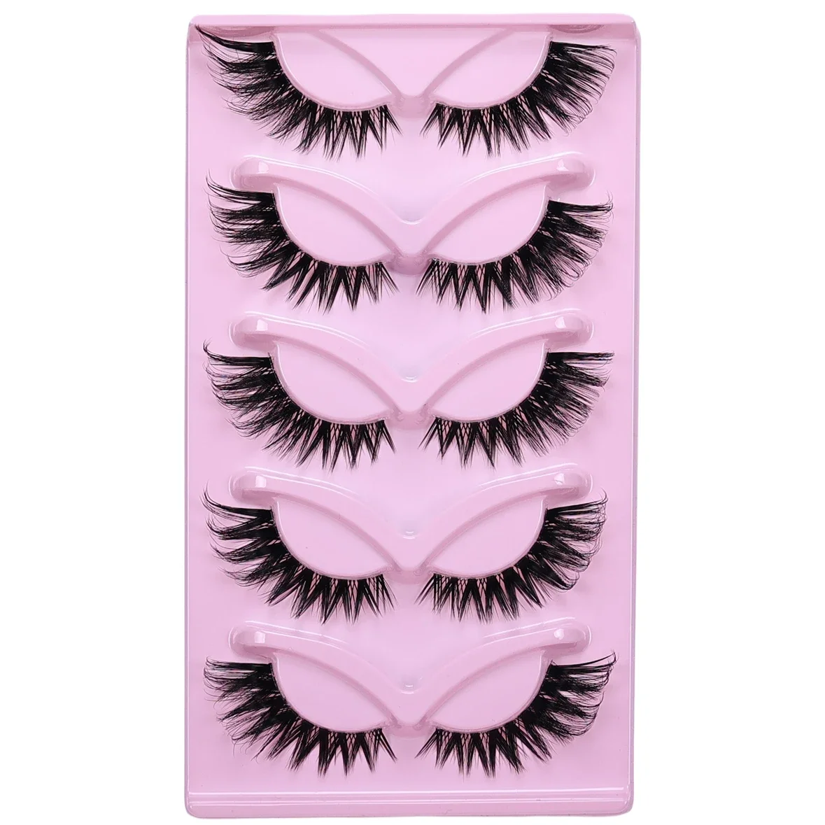 5 Paar Cat Eye Wimpers Lange Wimpers Cat Eye Look Piekerige Wimpers Eye End Langwerpige Strip Dikke Valse Wimpers