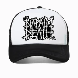 Napalm-gorra de béisbol con Logo de la muerte para hombre, gorro de béisbol con Logo de la muerte, con visera de malla, estilo Hip hop, inglés, Grindcore