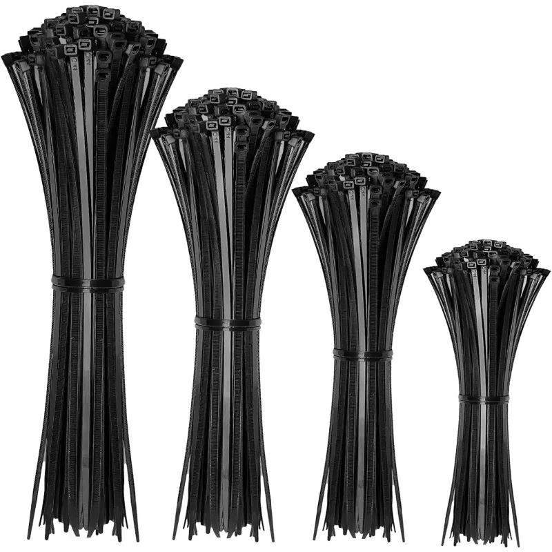 100 Stück Nylon-Kabelbinder, selbstsichernde Kunststoff-Kabelbinder in verschiedenen Größen (4, 6, 8, 12 Zoll) für den Innenbereich, Zuhause und Büro – Detail 2