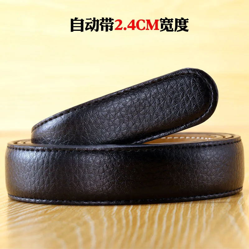 Multi-size Two-layer Cowhide Automatic Buckle Belt Without Buckle Genuine Leather Unisex Designer Belt