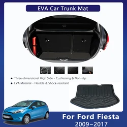 Car EVA Rear Trunk Mat For Ford Fiesta MK7 2009 2010 2011 2012~2017 Waterproof Trunk Storage Pads Cargo Carpets Auto Accessories