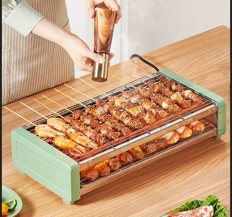 Electric Grills household electric barbecue rack smokeless oven kebab indoor electric baking plate BBQ Grills