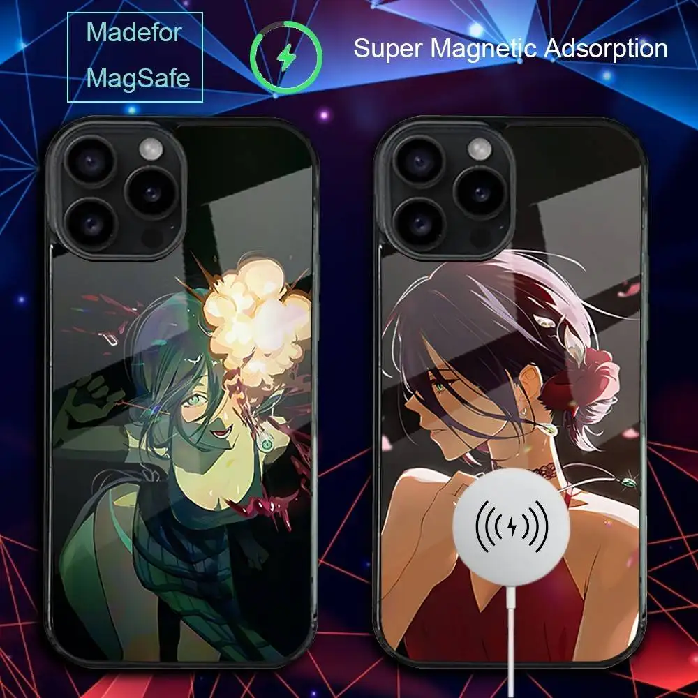

Anime C-Chainsaw R-Reze Phone Case For iPhone 17,16,15,14,13,12,11,Pro,Max,Plus,Mini,SE4,E Magnetic Magsafe Wireless Charging