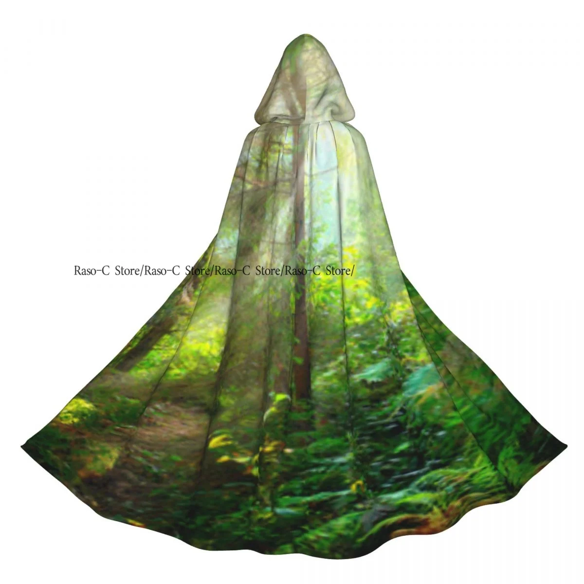 Long Cape Cloak Mossy And Rocky Coniferous Forest Hooded Cloak Coat Autumn Hoodies