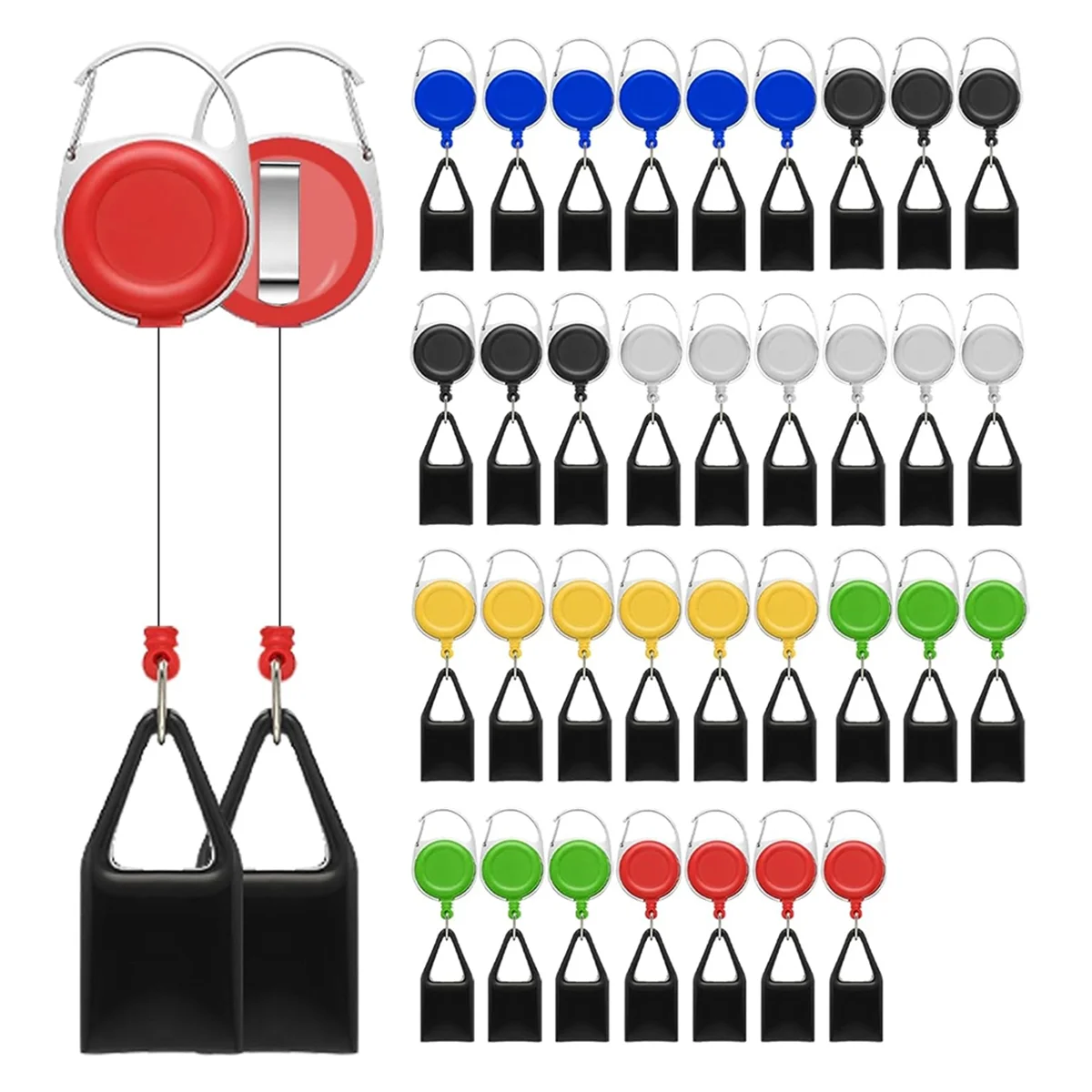 AT16 36Pieces Lighter Holders Retractable Lighter Clip Keychain Assorted Colour Lighter Holder with Lighter Cover Single Clip