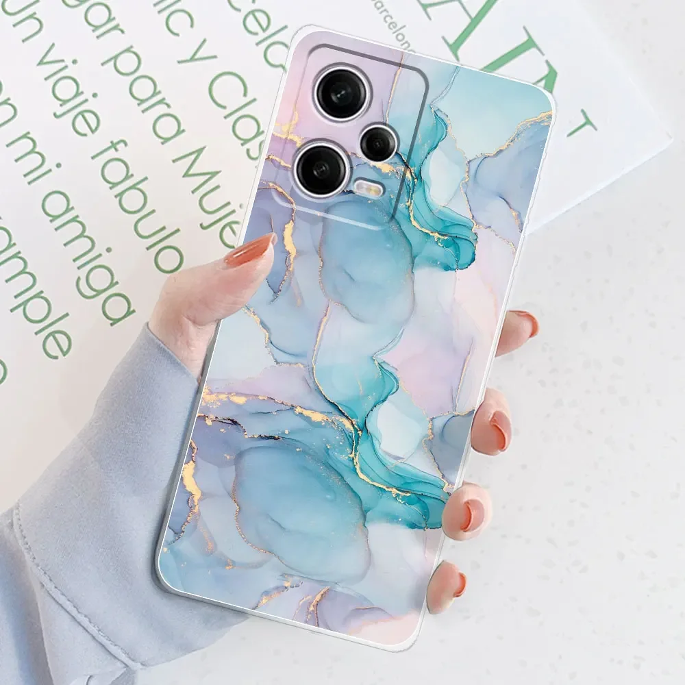 For Redmi Note 12 Pro Case Redmi Note12S Cover Marble Transparent Cases For Redmi Note 12 Pro Plus 5G Silicone Phone Bumper Bags