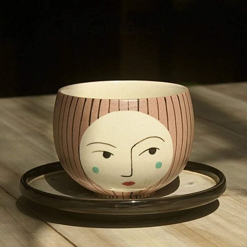 

Nordic Ceramic Human Face Mug Ornaments Living Room Bedroom Kitchen Coffee Cup Noodle Bowl Crafts Home Decoration Accessories