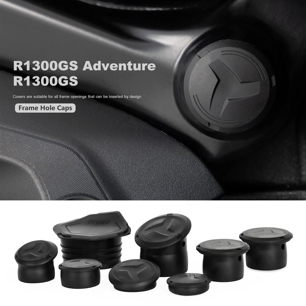 

NEW Frame caps For BMW R 1300 GS R1300GS Adventure R1300 GS ADV 2023-2025 Motorcycle Frame Hole Caps Cover Plug Black With Logo