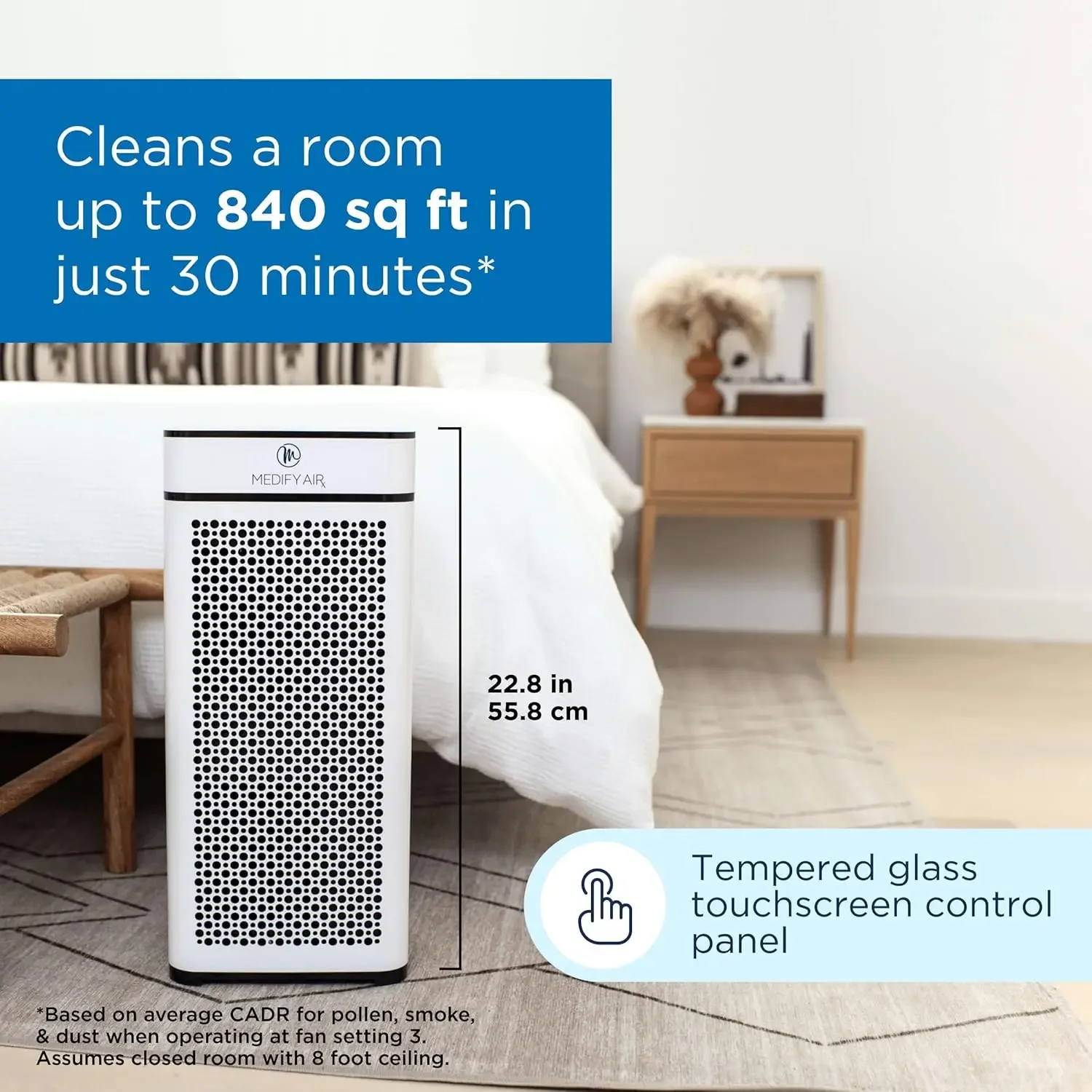 Purifier with True HEPA H13 Filter | 1,793 ft² Coverage in 1hr for Smoke, Wildfires, Odors, Pollen, Pets | Quiet 99.9%