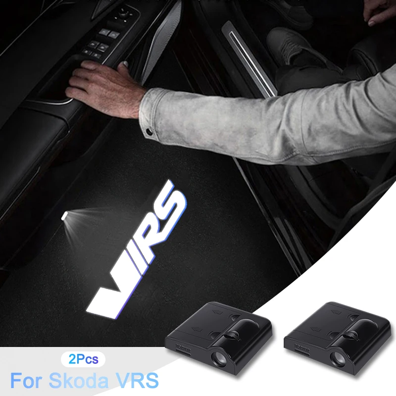 

2Pcs Wireless LED Car Door logo Projector Lamps Welcome Lights For Skoda VRS Octavia Fabia Kamiq Karoq Kodiaq Rapid Superb