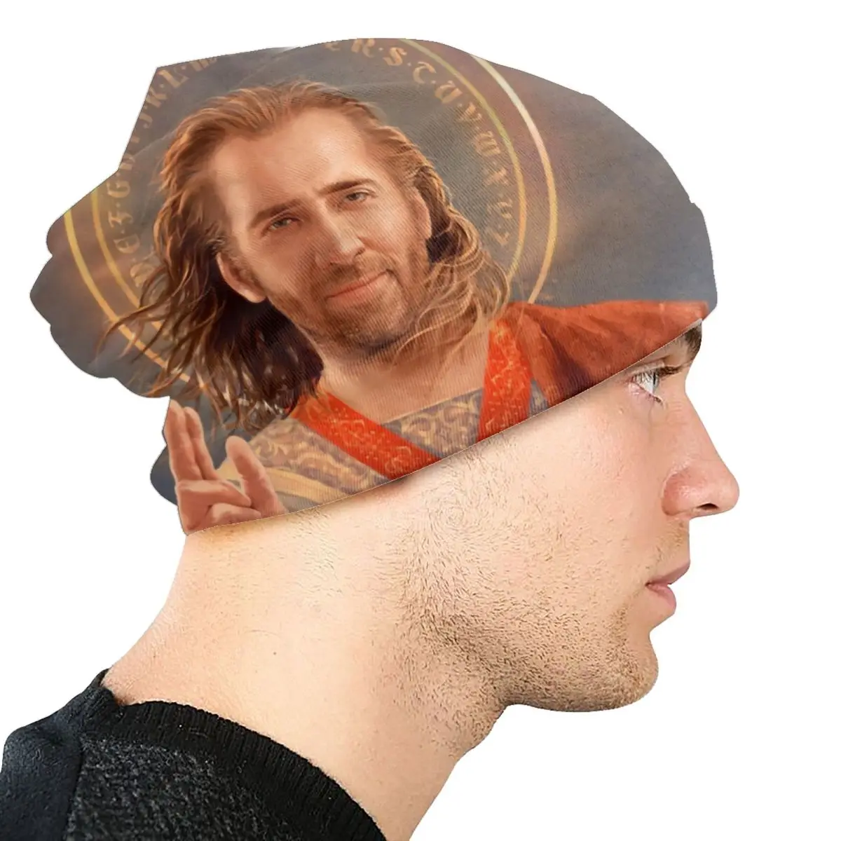 Gorro personalizado Saint Nicolas Cage, gorros tejidos para hombres y mujeres, Hip Hop, Unisex, divertido Meme, gorros cálidos de invierno, gorros