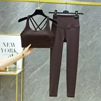 TRY TO BN 2 Piece Yoga Set Women's Tracksuit Sports Bra High Waist Leggings Tummy Control Squat Proof Workout Outfit Gym Clothes - Image 6