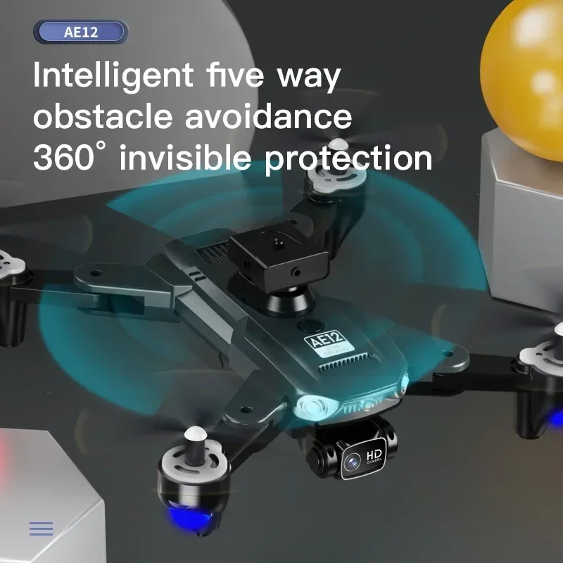 New AE12 8K Professinal HD ESC Optical Flow Localization Dual Camera Switching Obstacle Avoidance Outdoors LDE Lamplight Drone