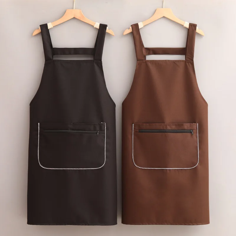 

Kitchen Cooking Waterproof and Oil Proof Apron Catering Barbecue Nail Salon Solid Color Work Clothes Waist