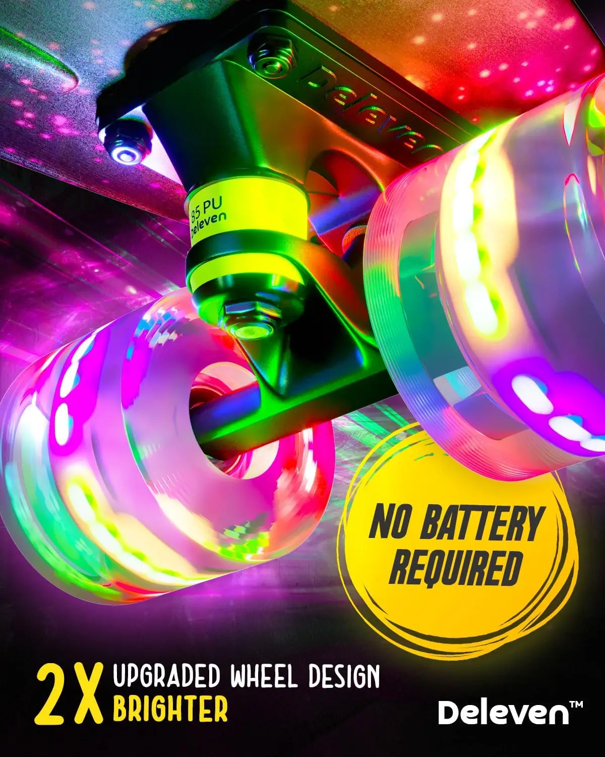 22" LED Skateboard with Tool, ABEC 7 Bearings - Mini Cruiser for Kids and Adults