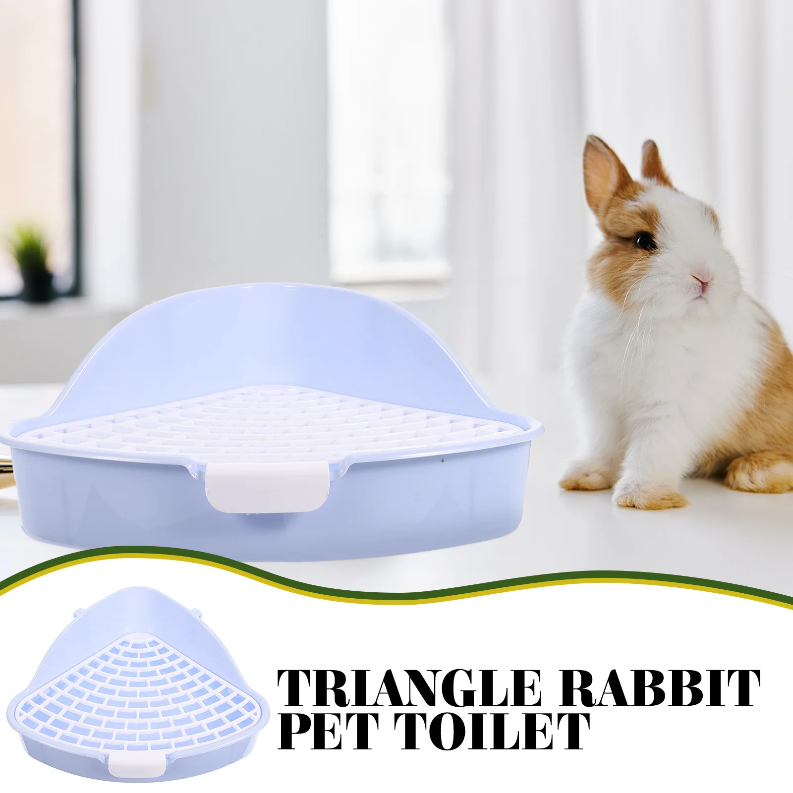 Rabbit Litter Box Triangle Corner Potty Trainer Plastic Pet Toilet Tray Thick Bottom Non Slip for Bunny Training