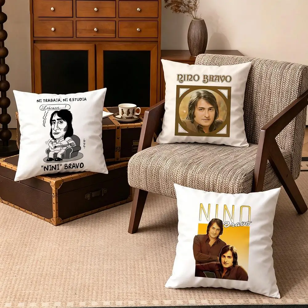 Celebrity-Nino BravoS Cushion Cover Soft Velvet Cushion Cover Set 4Pcs 50x50 45x45 Zipper Pillowcase for Home Decor