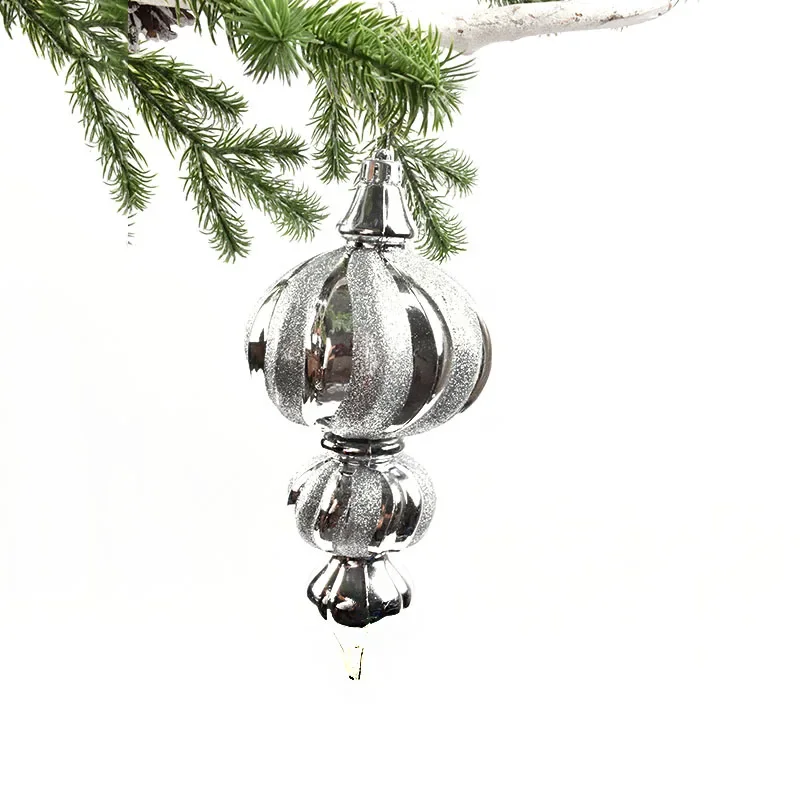 Christmas decorations   window ornaments silver large double-pointed gourd shape   pendant shopping mall