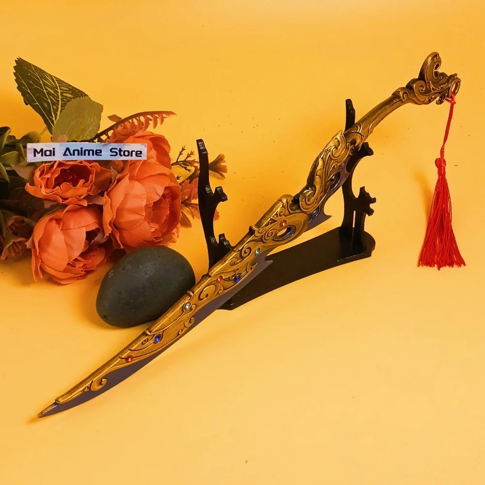 11.6 بوصة معدنية ثلاثة مملكة كاتانا الأصلي الساموراي صابر أنيمي السيف القديم دمشق السيف الحجم الحقيقي اليابانية كاتانا لعبة هدية