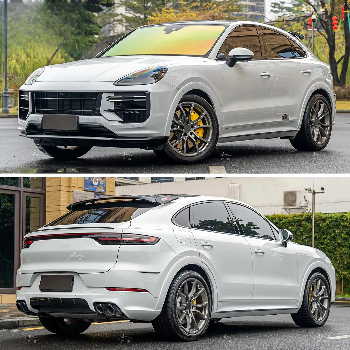 New 2018-2023 Front Bumper Bodykit Upgrade to 2024 Turbo SD GT for Cayenne Coupe Bolt-On Plastic