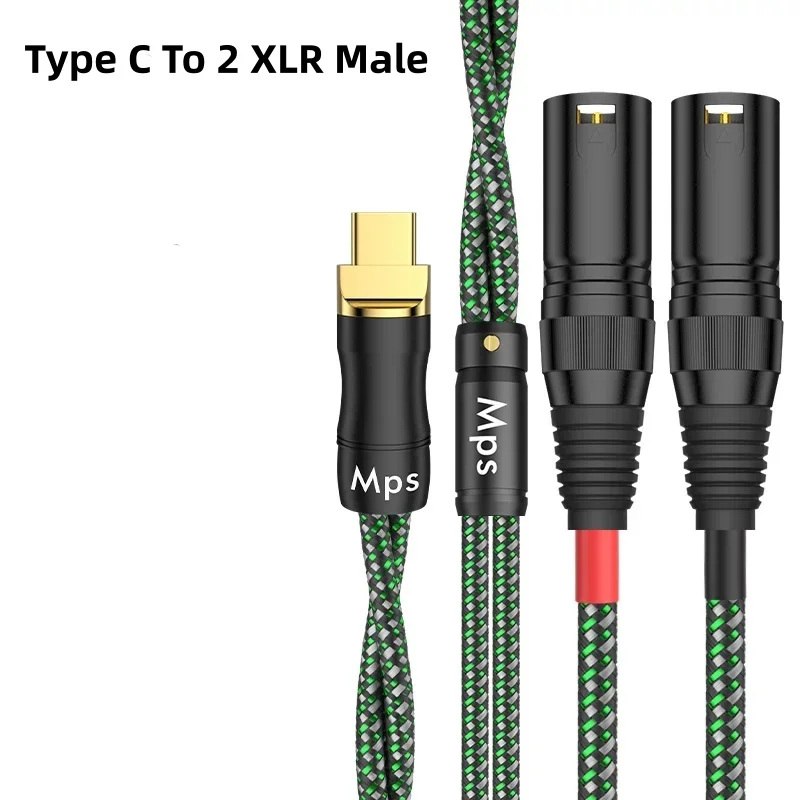 Type C Connector  To 2 XLR Male Female Audio Cables 6N Single Crystal Copper USBC To Dual XLR Connector Cable 1m 1.5m 2m