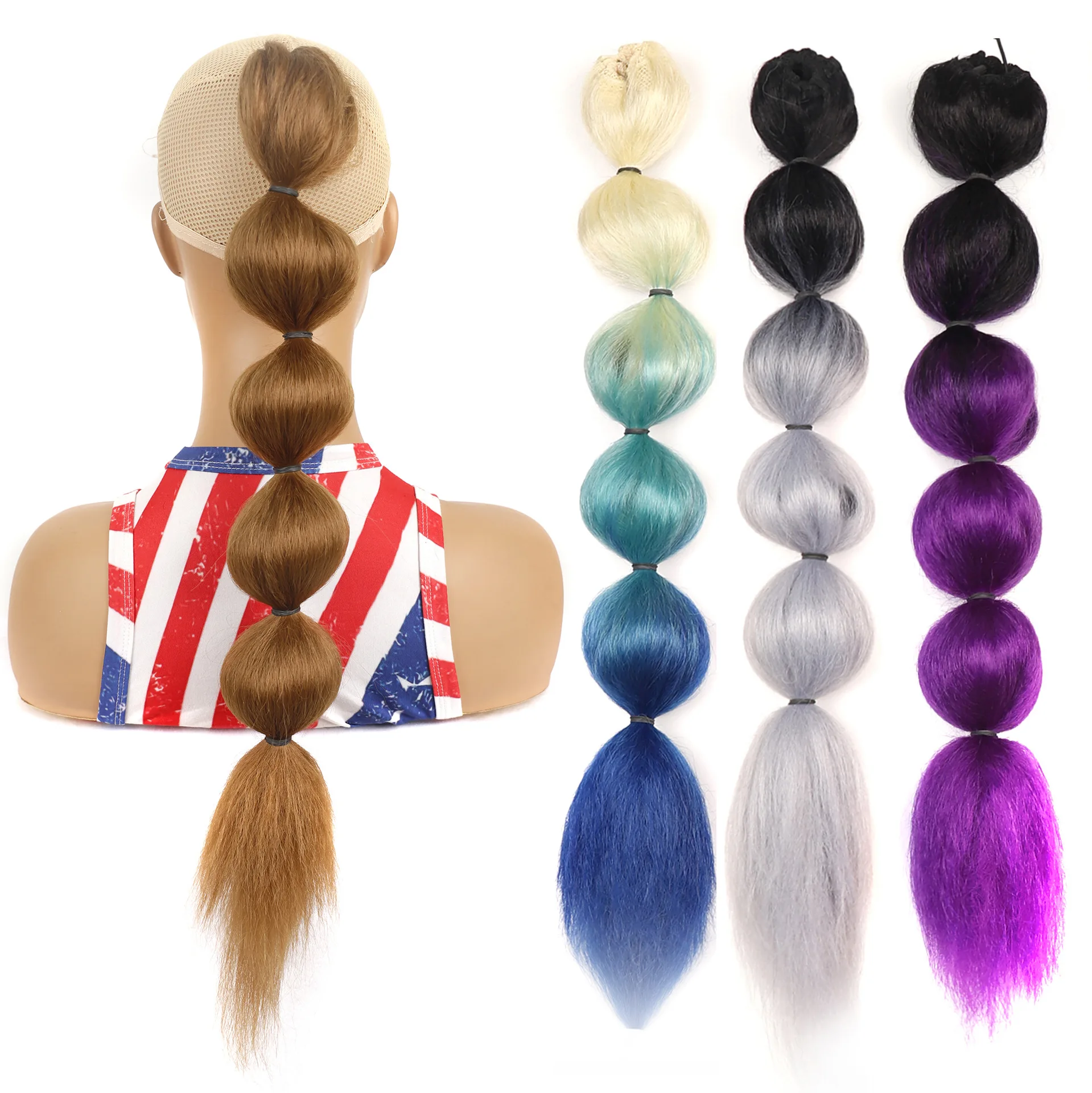 Jeedou-coletas sintéticas para mujer, extensión de pelo largo con cordón, cola de caballo, postizos graduales, nuevo estilo