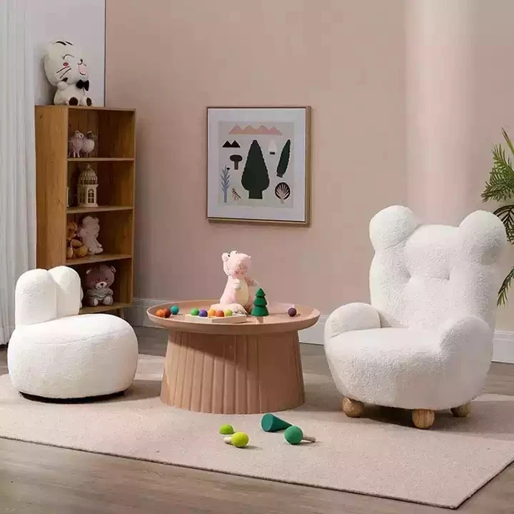 Creatief Ontwerp Van De Woonkamer Van Kinderen Lam Fleece Casual Single Sofa