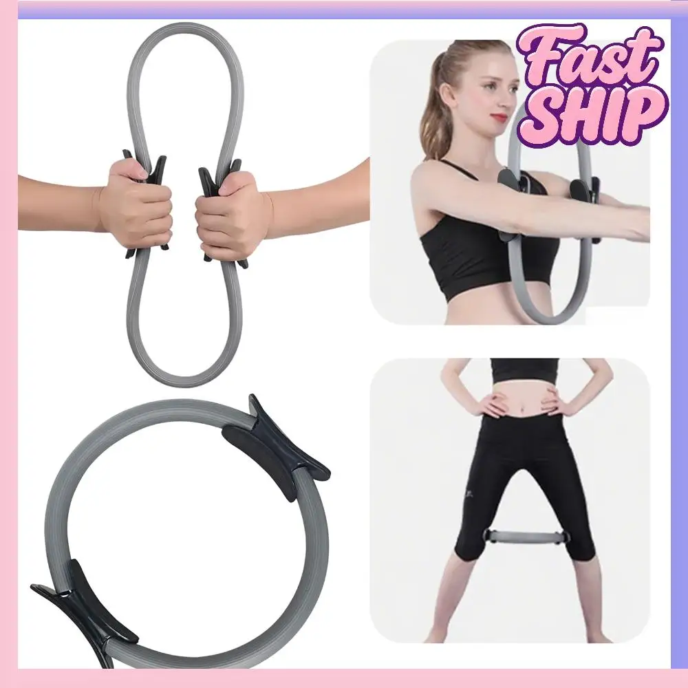 

Pilates Ring Fitness Ring with Non Slip Handles for Core Workout (Light Grey)