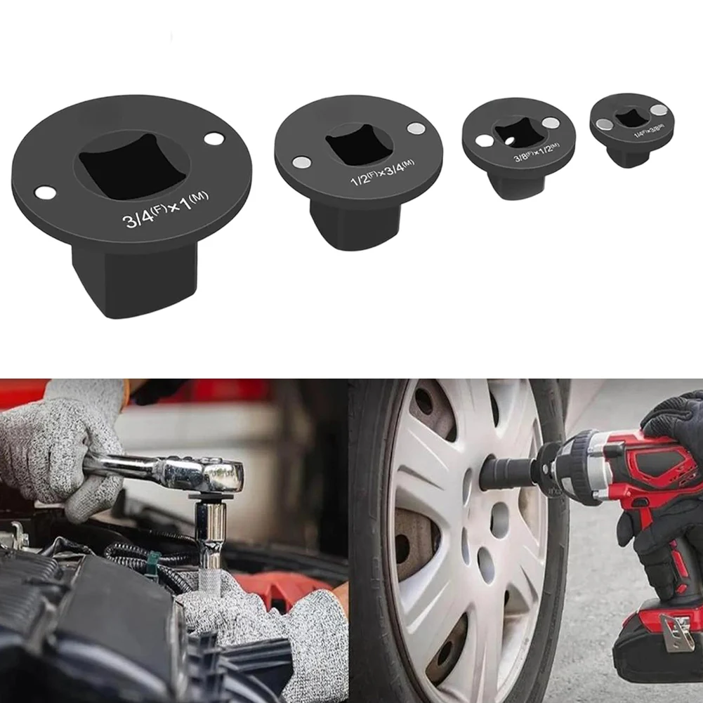 Low Profile Impact Driver Socket Adapter Set 3/4 to 1 Inch, 1/2 to 3/4, 3/8 to 1/2 Steel Socket Adapter for Power Tool