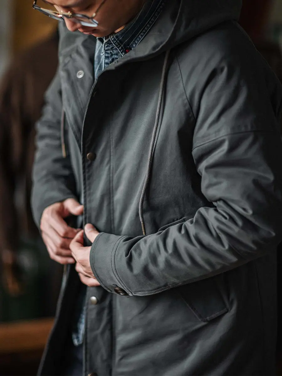 

Indigo Sea M5 Cotton Jaet American Sle Men's Long Coat Military een Fi Tail Thi Winter Coat Warm Polyester Filling