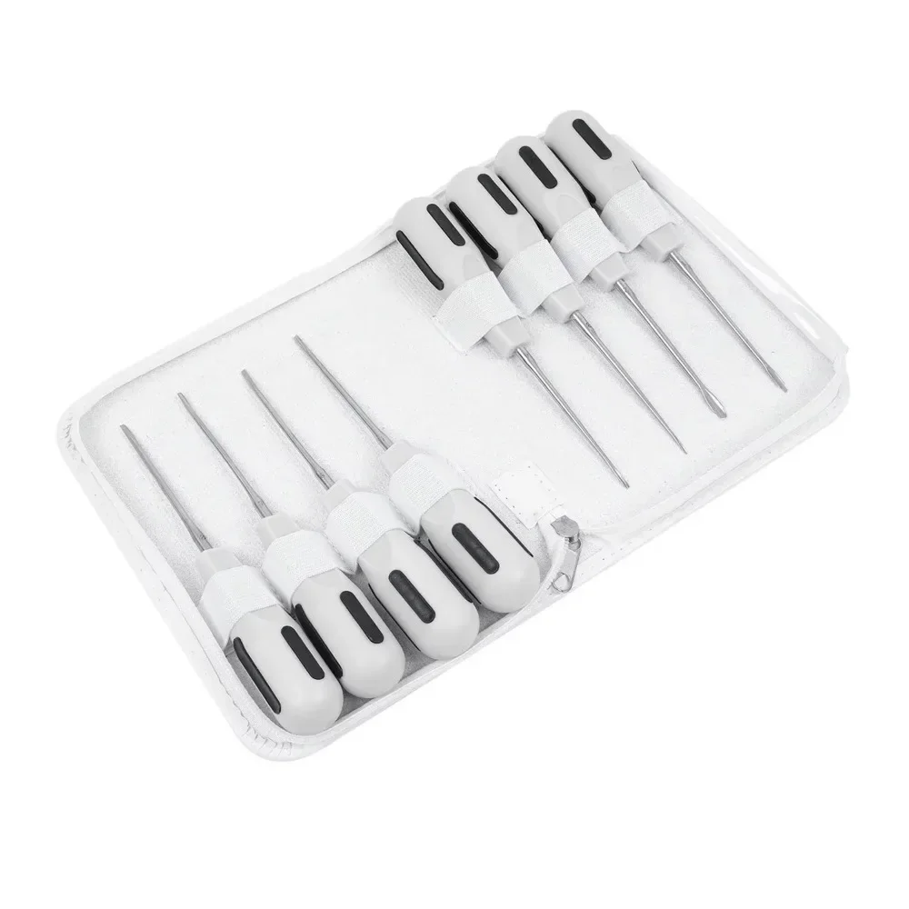 

8pcs/Set Stainless Steel Dental Luxating Lift Elevators Clareador Curved Root Dentist Dental Surgical Instrument