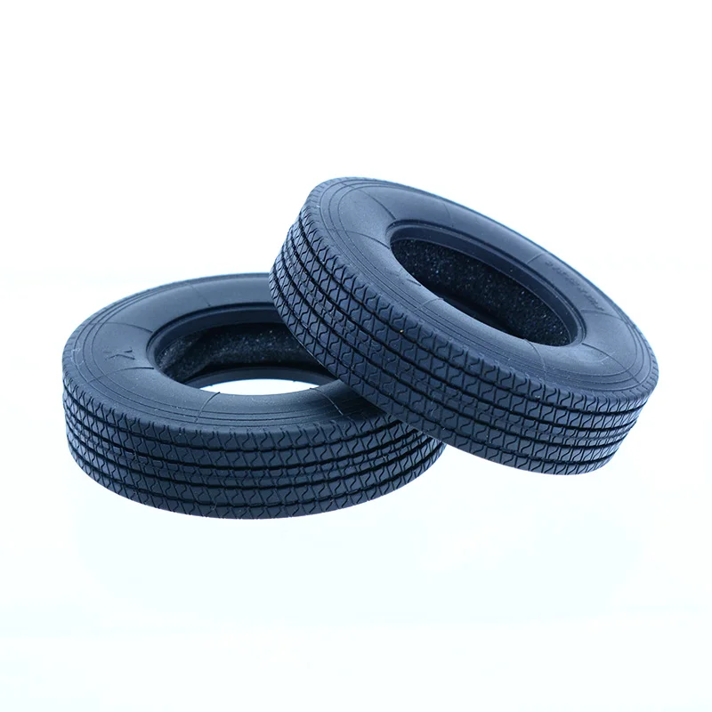 2pcs 1/14 RC Truck Rubber Tire Tyre for Tamiya RC Truck Tipper SCANIA 770S VOLVO BENZ MAN TGX Car Hub Wheel Accessories